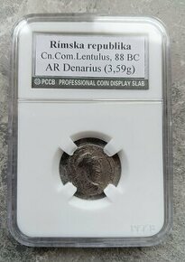 Rímska antická minca denarius Republika - Lentulus 88 p.n.l. - 1