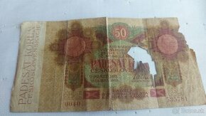 Bankovka 50 korún Československých 1919