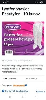 Nohavice na prístrojové lymfatické drenáže a masáže