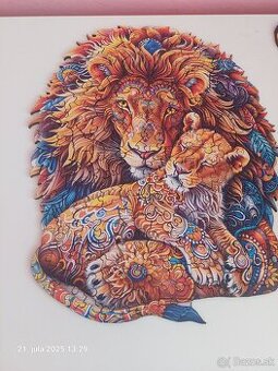 Drevené puzzle  lev