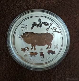 Strieborná investičná minca Rok Prasaťa 1 oz 2019 (Perth)