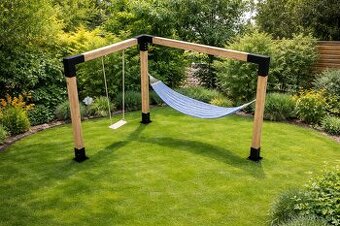 Masívna drevená zostava na hojdačku / hamaku