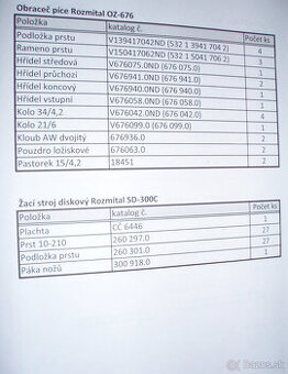 ND na Obraceč Rozmital OZ-676 a Žací stroj SD-300