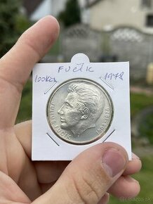 100 korún 1978 strieborná minca Fucik Július
