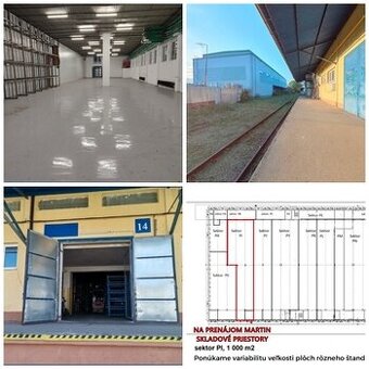 Na prenájom sklady 800 - 10 000 m2 Martin