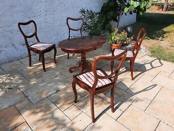 cajovy set, stolik + 4 stolicky