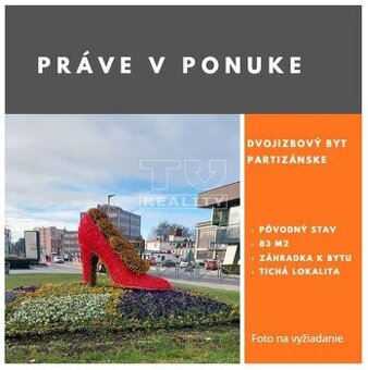 Na predaj 2-izbový byt v pôvodnom stave Partizánske