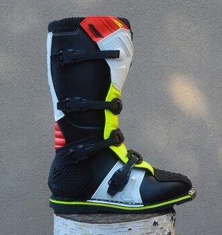 Topánky čižmy SHOT žlté fluo červené čierne