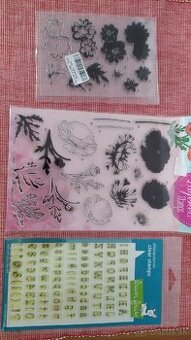 Vrstvene pečiatky kvety a písmená