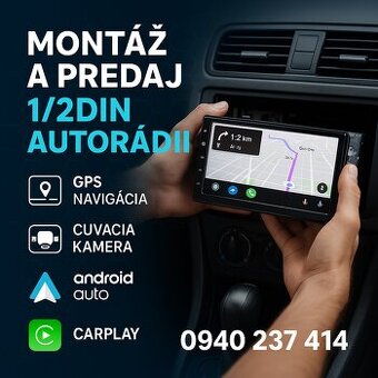 Montáž a Predaj GPS 1/2din autorádií s CarPlay § AndroidAuto
