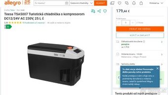 Autochladnička/ turistická chladnička s kompresorom