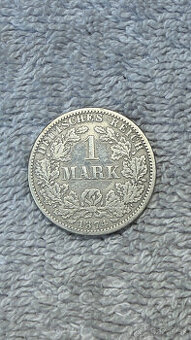 Stříbrná mince Německo – 1 Mark (1873–1907, Deutsches Reich, - 1