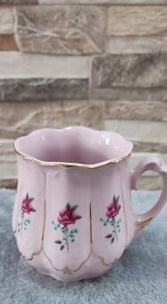 Růžový porcelán, hrníček ,Chodov