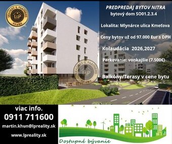 Predaj bytov 1izb. 2izb. 3izb. Nitra - výstavba už prebieha
