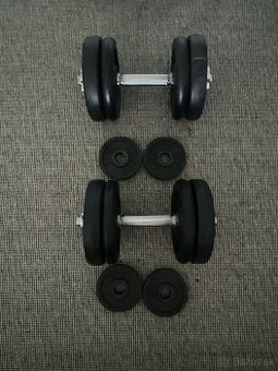 Činky + kotúče 2x 18kg
