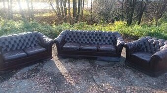 Kožená sedacia súprava 3+2+1-CHESTERFIELD