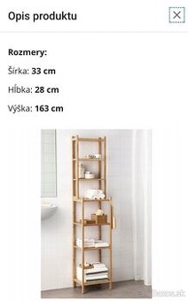 IKEA RAGRUND Regál bambus 33 cm