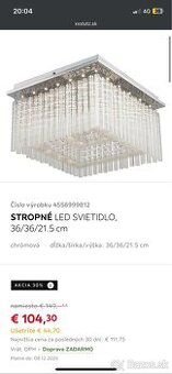 LED stropné svietidlo luster kryštál 22W