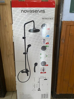 Sprchová súprava + sprchová batéria čierna- mat