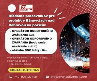 Operátor robotického, odporového zvárania