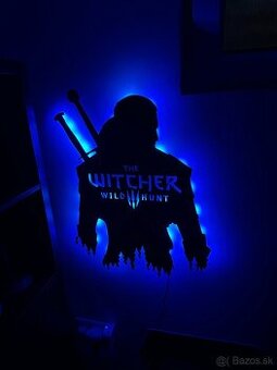 LED dekoracia na stenu Witcher wild hunt