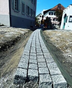 Pokládka zamkovej dlažby, terasovej dlažby