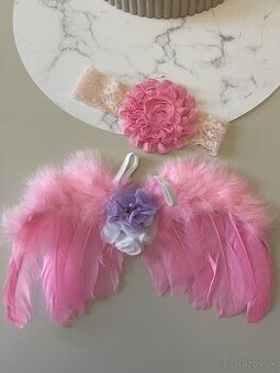 Newborn fotenie - ružové krídla