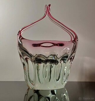 Luxusná váza, misa z hutného skla návrh Hospodka Chřibská