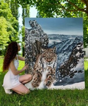 Hyperrealistická akrylová maľba / obraz Tatranský tiger