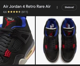 Nike model Air Jordan 4 Retro Rare Air.