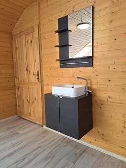 Moderný kúpeľňový set:Skrinka+Umývadlo+Zrkadlo+Batéria