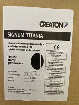 Sanitarna škridla Creaton titania čierna glazura 100 mm