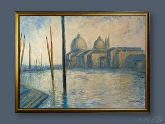 Venezia / Benátky – veľký olej na plátne, 118 × 88 cm