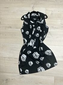 Čierno-biele kvetované šaty - 1