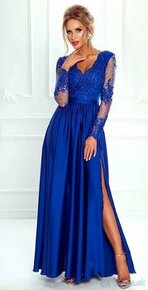 Modré dlhé šaty L/XL