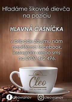 Časňíčka v kaviarni