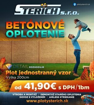 Jesenný výpredaj- Bezpórové vibroliate oplotenie