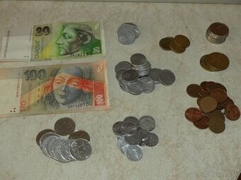 slovenske peniaze, bankovky, mince