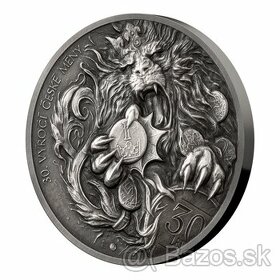 Investicne striebro mince minca Český lev