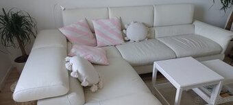 Predám rohovú koženú sedačku, v béžovej farbe