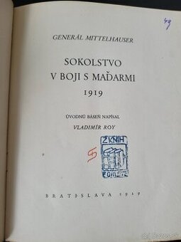 Sokolstvo v boji s Maďarmi 1919 raritka