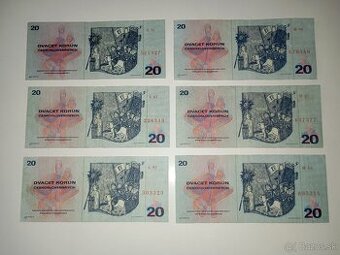 BANKOVKY 20 KČS 1970, SÉRIE L + H