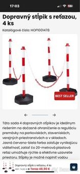 Dopravné stĺpiky s reťazou