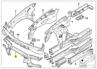 BMW X5 E53 predne celo predna vystuha