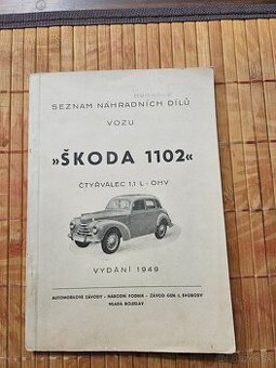 Predám knihu „Seznam náhradních dílů na Škodu 1102 (TUDOR)“