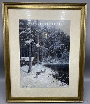 Zasnežená krajina so srnkami, Rob Assmus