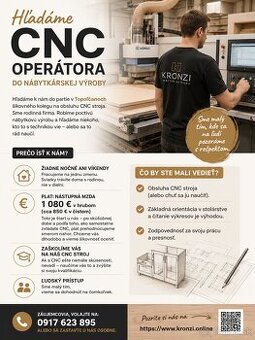 CNC operátor do nábytkárskej výroby