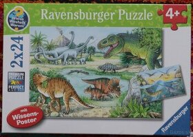 Puzzle dinosaury 2 x 24 dielikov