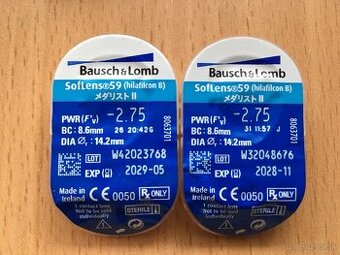 Predám mesačné šošovky značky Softlens, dioptria: -2,75.