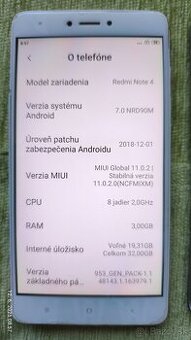 Mobil bez umelej inteligencie Xii Redmi Note 4